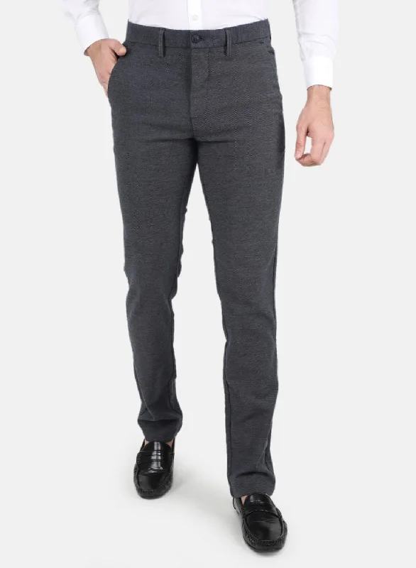 Men NAvy Blue Smart Fit Trouser