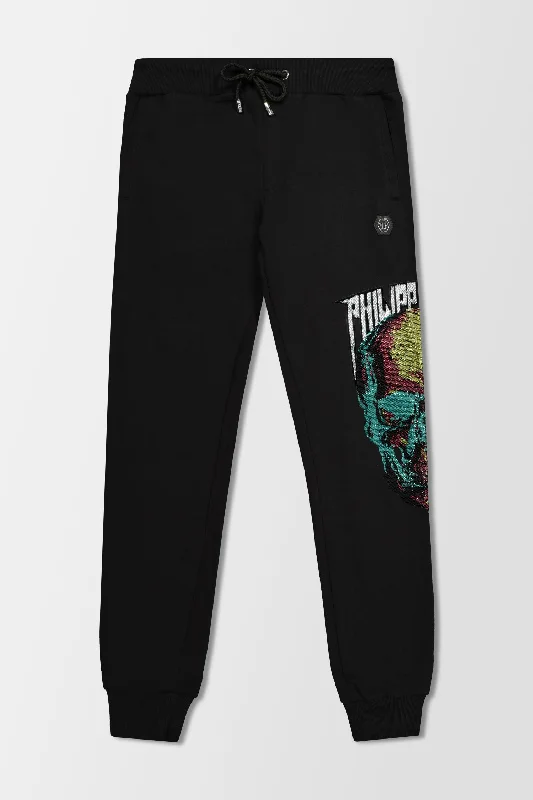 Philipp Plein Black Skull and Plein Jogging Trousers