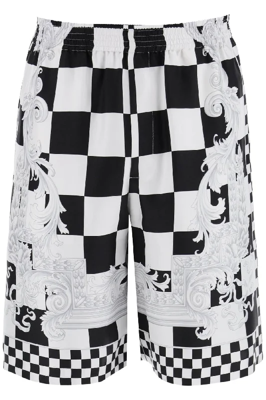 VERSACE printed silk bermuda shorts set