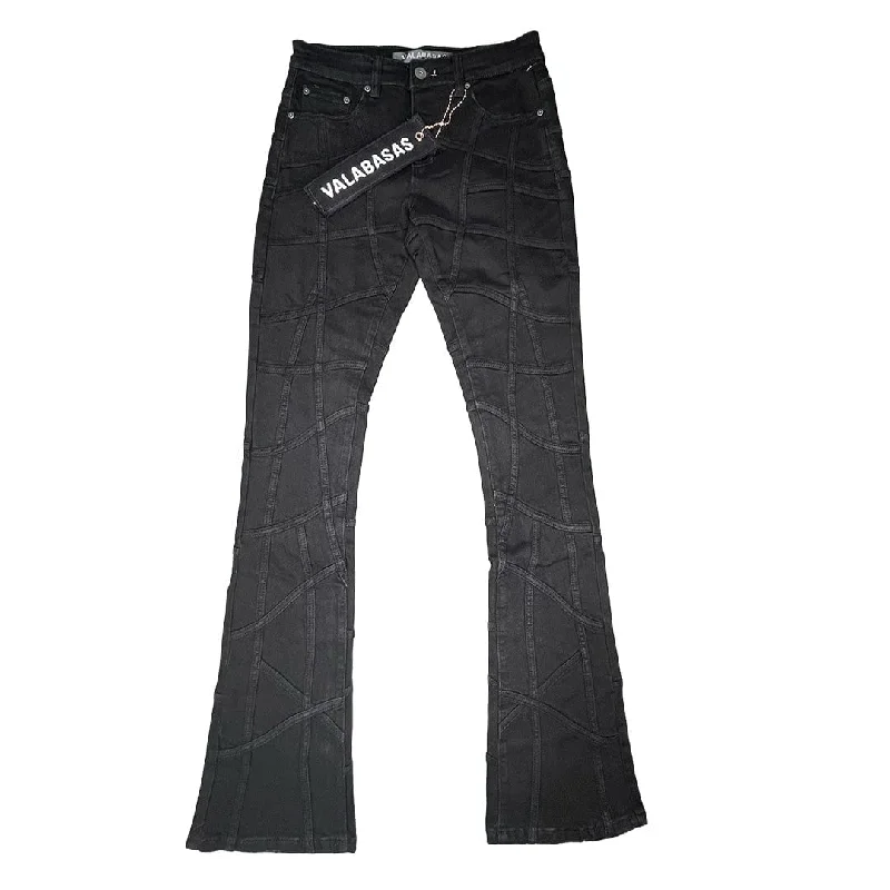 Valabasas Streak Flared Stacked Denim (Black) VLBS6041