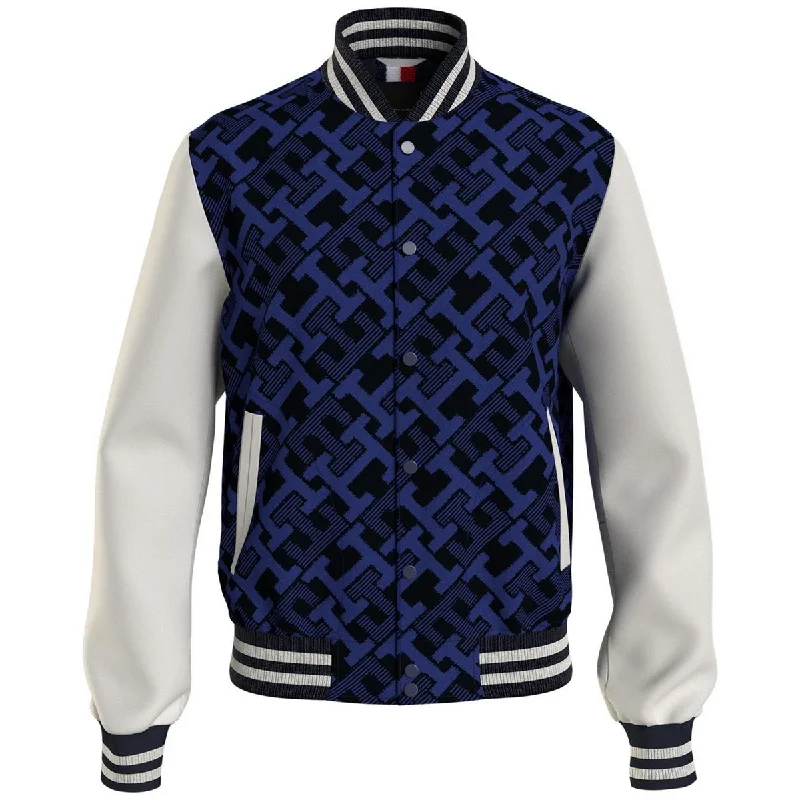 Tommy Hilfiger Mens Cold Weather Mixed Media Bomber Jacket